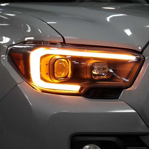 For 16-22 Toyota Tacoma Black Projector Headlights Switchback Turn w/C LED DRL - Picture 5 of 5