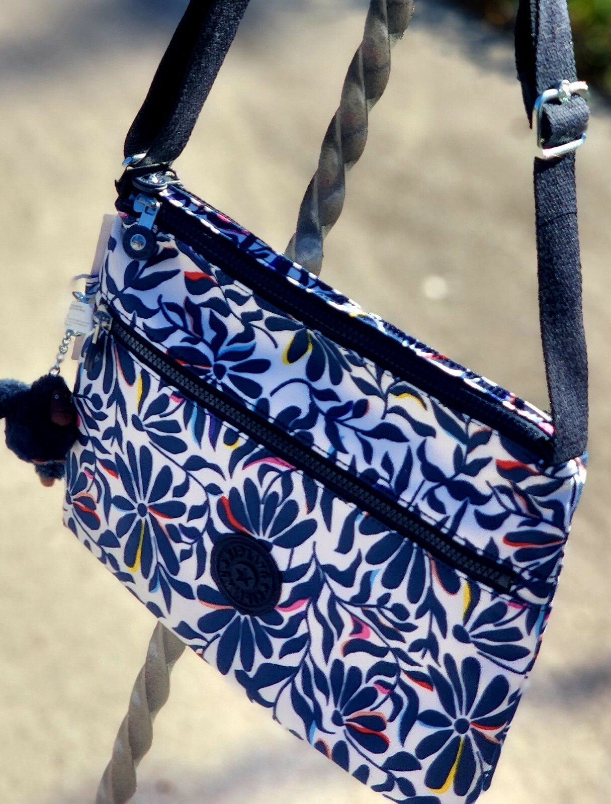 Kipling Annabelle Floral Flourish Double Zip Polyester Crossbody Bag