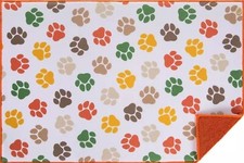 Kitchen Microfiber Printed Dish Drying Mat 14"x21" MULTICOLOR DOG PAW PRINTS,MI