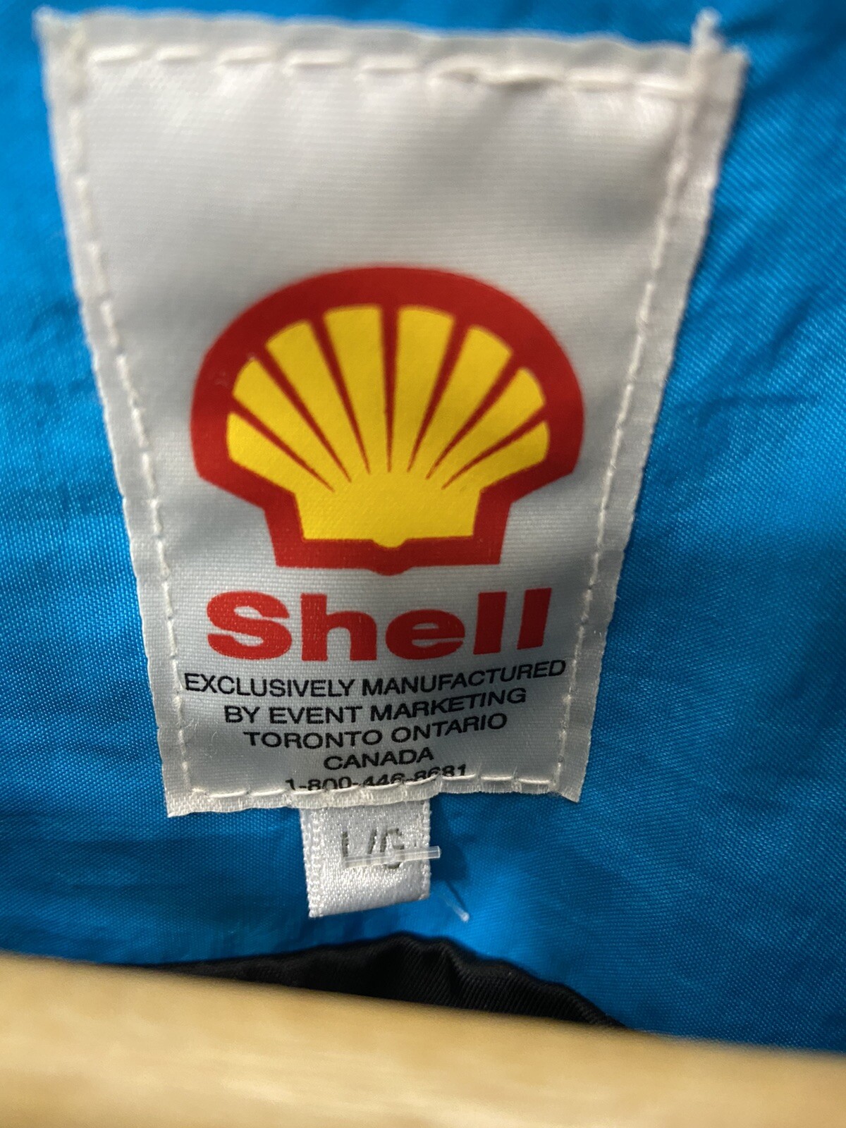 Shell Rotella T Patch Embroidered Men Large Bomber Lined Jacket Trucker Truck