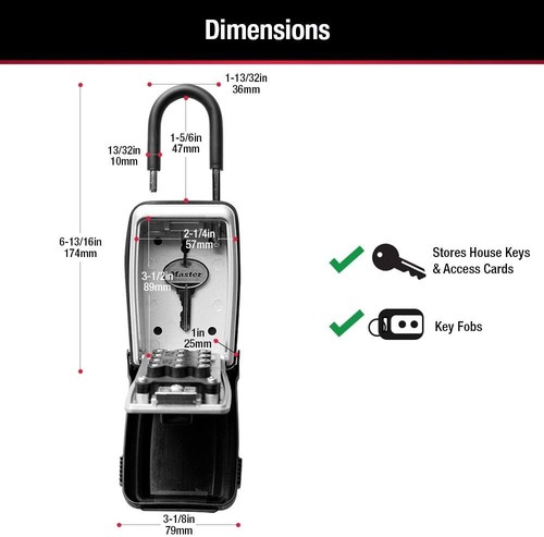 Master Lock Outdoor Key Lock Box with Push Buttons to Hide a Key Combination - Picture 9 of 9