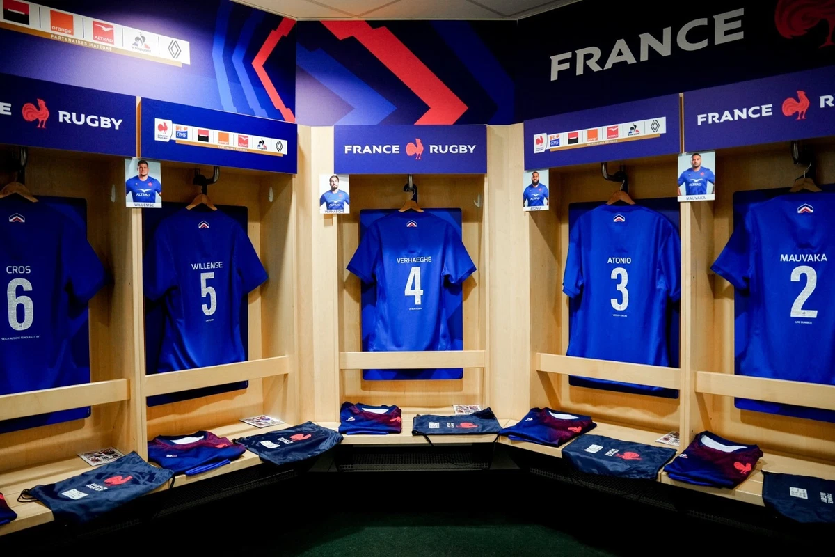 France Rugby Team Flocking Jersey Patch Number 7 Charles Ollivon