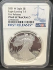 2021-W Type 2 SILVER EAGLE NGC PF69 ULTRA CAMEO AMERICAN EAGLE First Releases