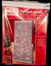 Merry Brite Lighted Panel 40x84" Christmas Tree White with Multicolor Lights NEW