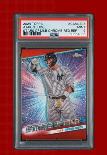 AARON JUDGE Red Refractor /75 - 2024 Topps Chrome Stars of MLB Insert PSA 9 MVP