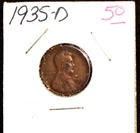 1935-D  CIRCULATED LINCOLN WHEAT-BACK PENNY - GRADES "VERY FINE"