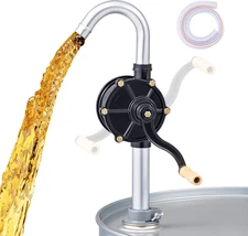 55 Gallon Drum Pump, Hand Crank Fuel Transfer Pump for 15 to 55 Gallon Drums, He
