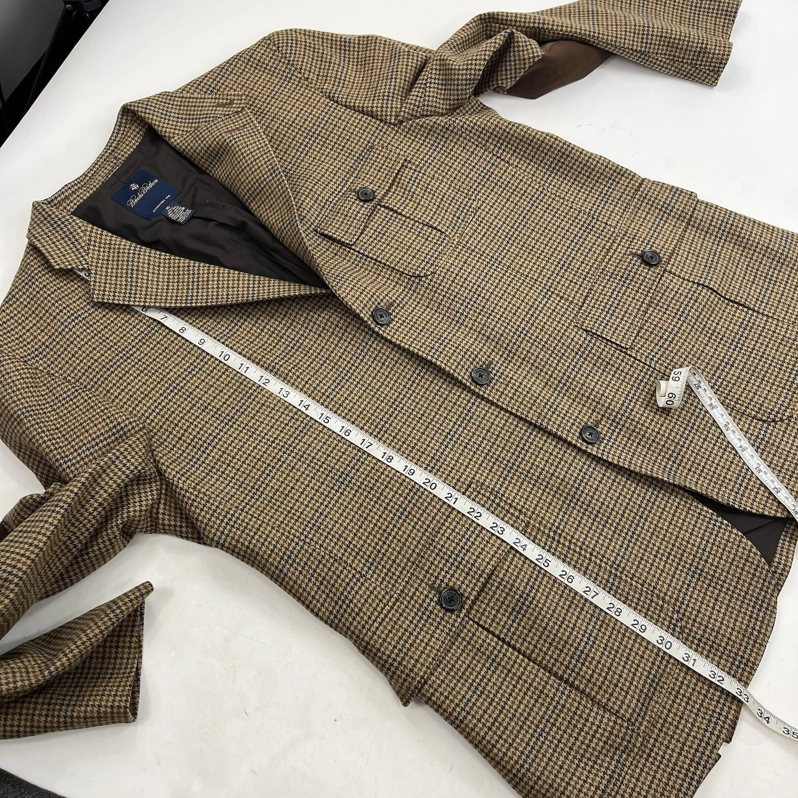 Brooks Brothers Robert Noble Gamekeeper Tweed Wool Jacket Blazer Coat Size XL image 10