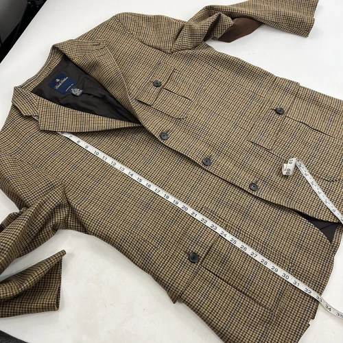 Brooks Brothers Robert Noble Gamekeeper Tweed Wool Jacket Blazer Coat Size XL image 10