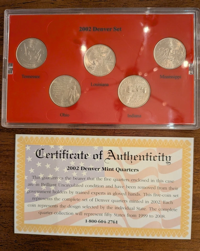 2002 State Quarter Set - Denver, Philly, 24K Gold & Platinum - 20 Coins w/COAs - Image 3 of 4