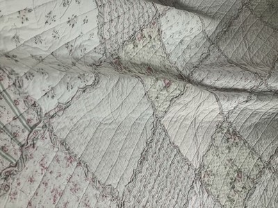 Vintage Landhaus Kern Floral Rosa Baumwolle Patchwork Quilt Tagesdecke Doppelbett