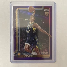 2025 Topps Kam Jones RC Rookie Indiana Pacers 16/250 Purple