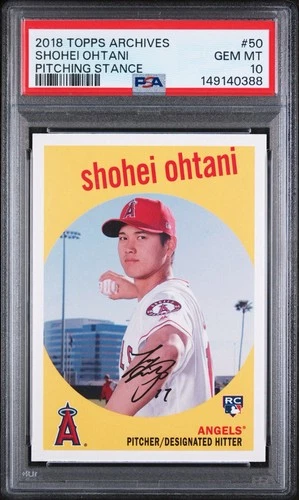 2018 Topps Archives Shohei Ohtani Pitching Stance #50 PSA 10 Rookie RC