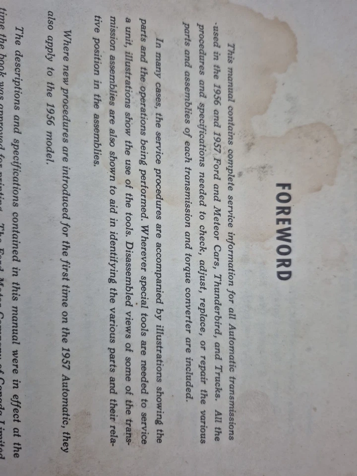 Ford Meteor Cars, Mercury Trucks  1956 - 1957 Automatic Gearbox Shop Manual - image 4 of 4