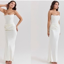 HOUSE OF CB  'Persephone' Ivory Strapless Corset Dress NWOT size M