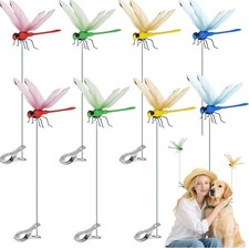 8 Pcs Dragonfly Clip, Dragonfly Garden Stakes Decor, Dragon Fly Hat Clip, Dragon