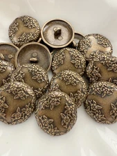 10PC Antiqued Bronze Leave Flowers Metal Buttons with Shank  21mm