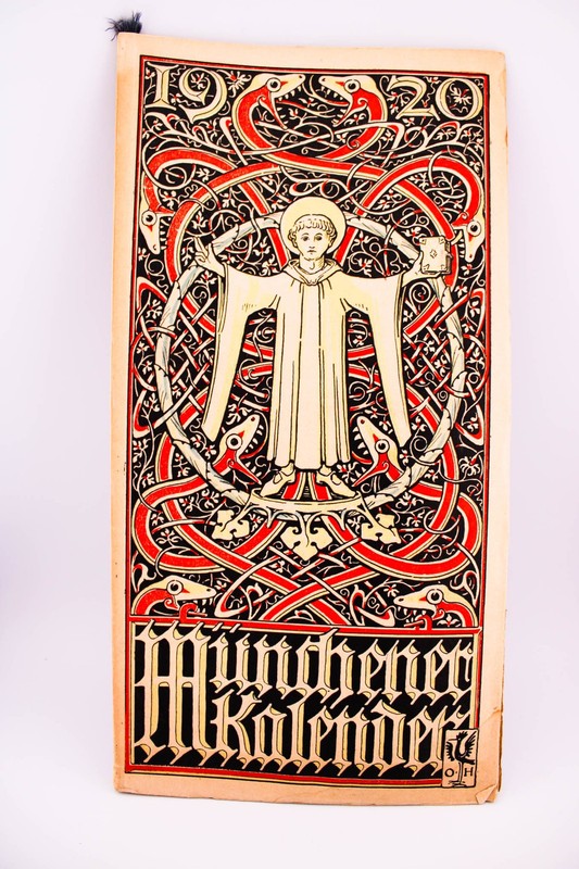 1920 GERMAN MUNICH OTTO HUPP ART PRINTS COAT OF ARMS CALANDER COMPLETE