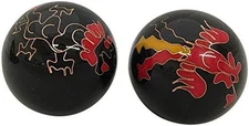 Baoding Balls Chinese Health Massage Exercise Stress Balls -Black Dragon & Ph...