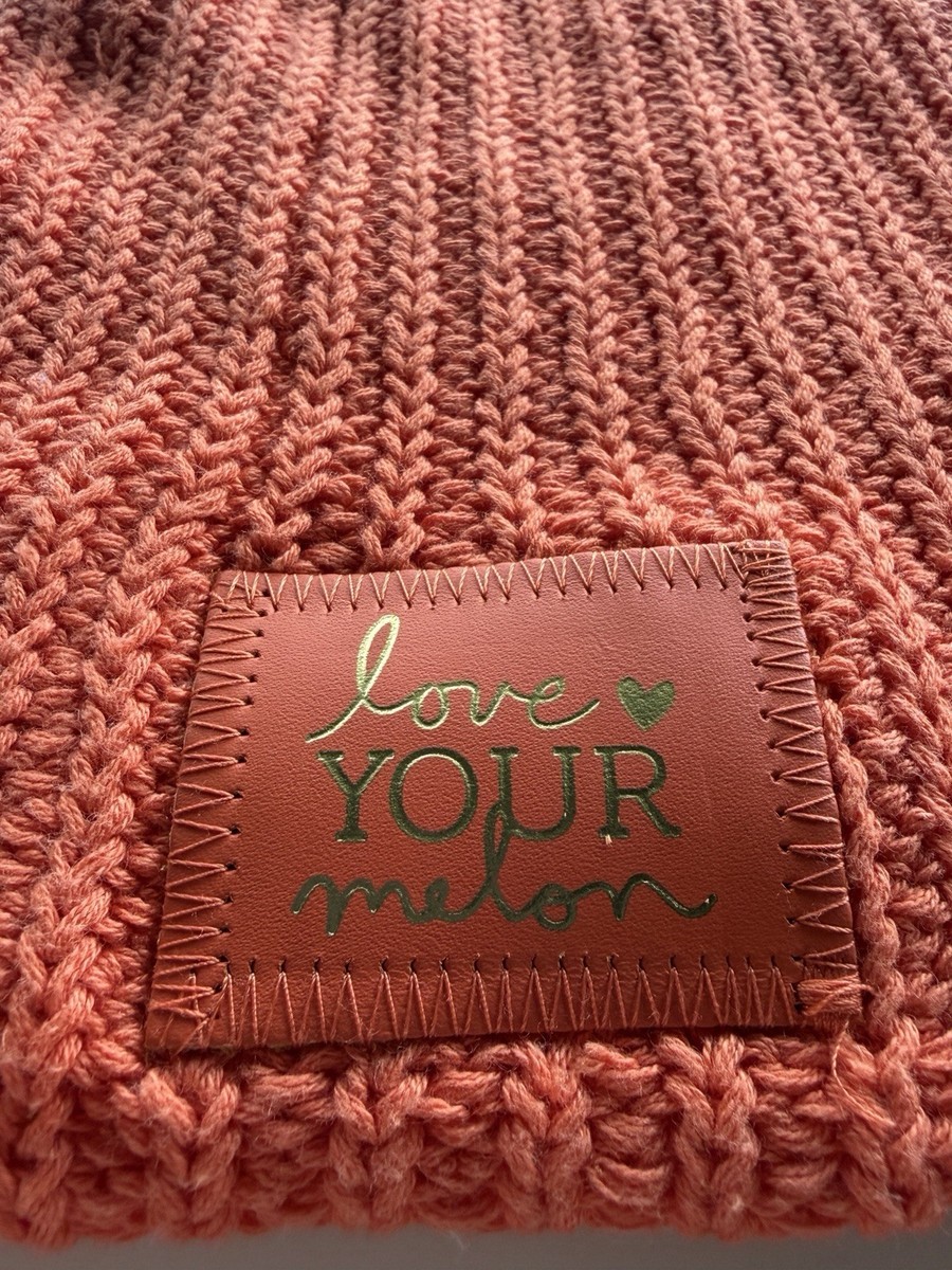 Love Your Melon Orange Unisex Beanie Gold Patched Cuffed One  display picture 3