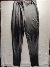 Fashion Nova Women's High-waisted Black Faux Leather Leggings Size W27/L39