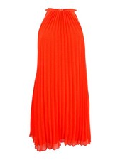 Lauren by Ralph Lauren Women's Pleated A-Line Dress (4, Orange) 190866352402