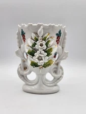 Antique Vieux Old Paris 19c Spill Bridal Vase French Porcelain Hand Painted 6"