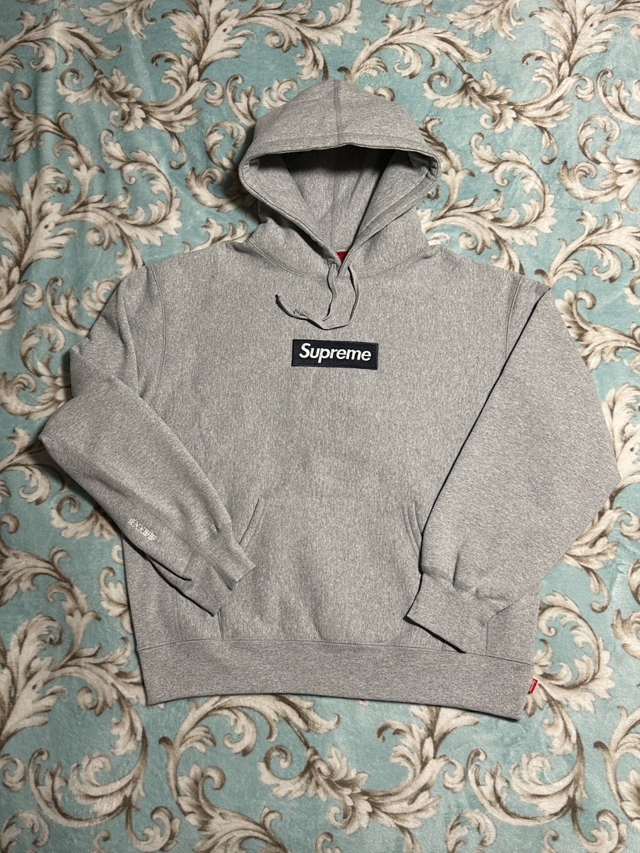 SUPREME BOX LOGO HOODED SWEATSHIRT (LARGE) (HEATHER GREY) FW25 NEW
