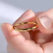 Stainless Steel Couple Rings Gold Silver Color Smooth Wedding Jewelry Gift