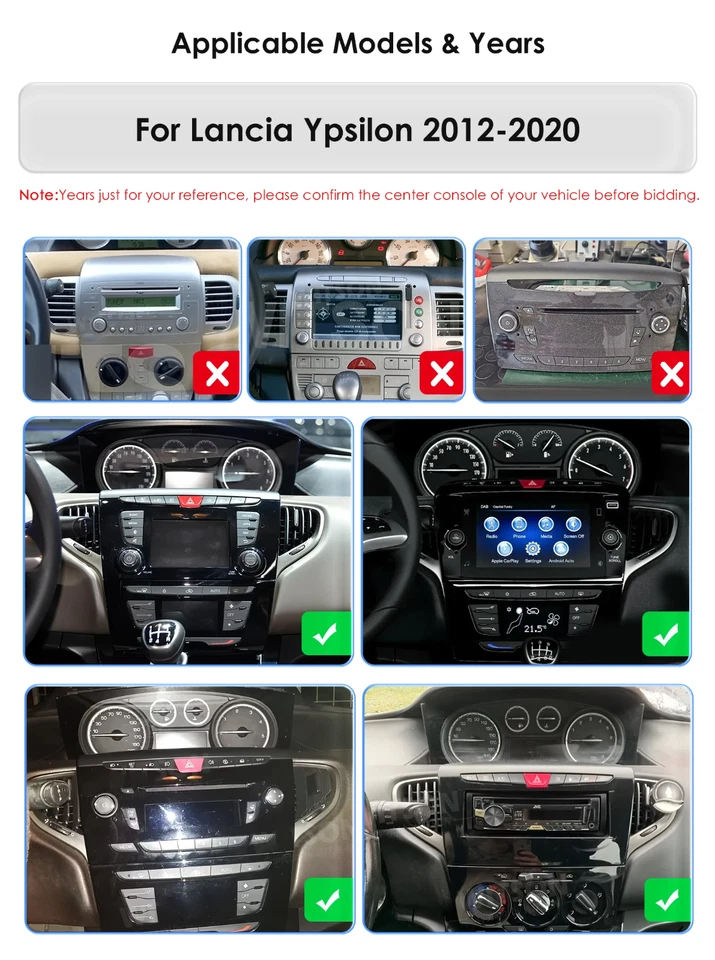 Autoradio per Lancia Ypsilon 2012–2020 Android 13 2DIN GPS CarPlay - Immagine 4 di 4