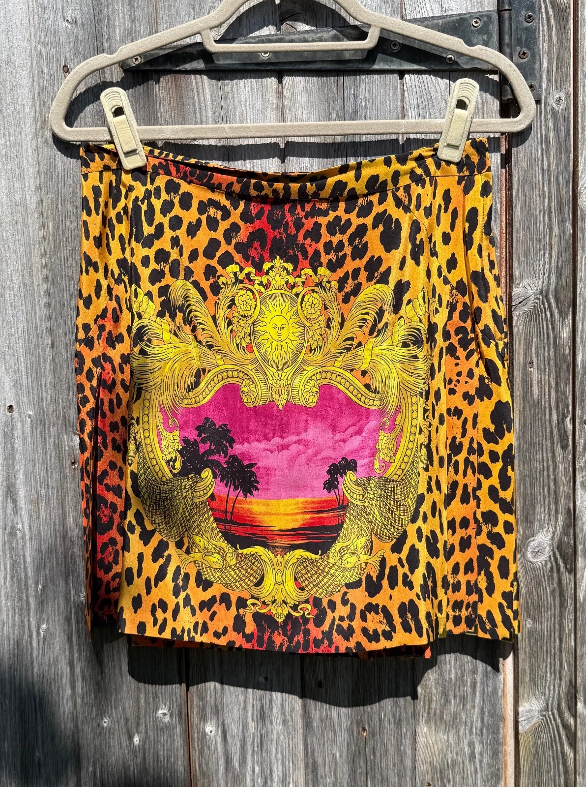 Nuova gonna vintage 2011 edizione limitata Versace x H&M stampa archivio paillettes (UK 12)