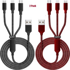 3 in 1 Fast Charging Cable Cell Phone Charger Cord For iPhone Type C Micro USB