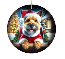 Norwich Terrier Christmas Tree Porcelain Ornament