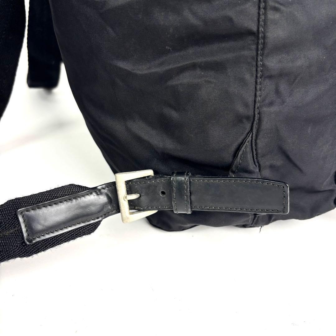 PRADA Backpack Triangle Logo Drawstring Nylon Bla… - image 9