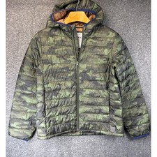 Gap Kids Puffer Jacket Kids XXL 14-15 Lightweight Camo PrimaLoft Hooded 704479