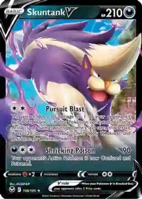 Skuntank V - 108/195 - Ultra Rare (Near Mint) Silver Tempest - Darkness Pokémon