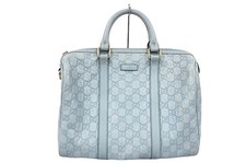 Borsa a mano Gucci modello GG blu chiaro mini Boston 265697 usata