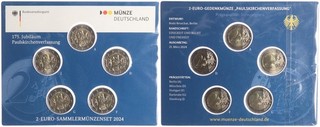 BRD 2 Euro Gedenkmünzenset 2024 Paulskirchenverfassung Stempelglanz in OVP