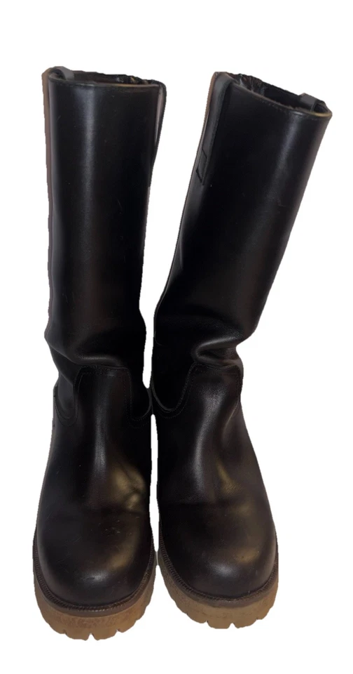 RAS España Botas Campus Cuero Negro Suela Moto Cuero Talla 39 / EE. UU. 9 Foto 2 de 4