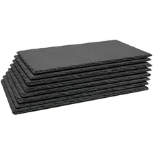 8 Pack 12 x 7 Black Slate Charcuterie Boards with Natural Edge for Dining Par...