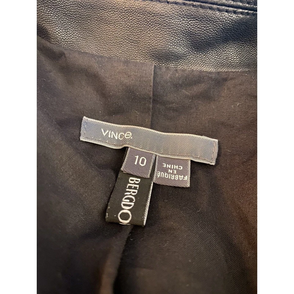 Blazer de cuero Vince Jacket se vende por $995 para mujer talla 10 negro Foto 4 de 4