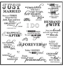 FISKARS Clear Stamps JUST MARRIED 8x8 Set 19 PIECE HUGE