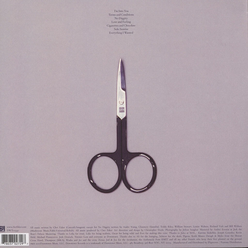 Chet Faker - Thinking In Textures EP (Vinyl LP - 2012 - US - Original) - Bild 2 von 2