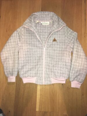 Vintage Junior Connection By Mervyn's Pink And Gray Plaid Fleece Jacket Small