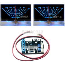 2pcs P-134 VU Meter Head DB Level Power Amplifier w/Backlight w/1pc Driver Board