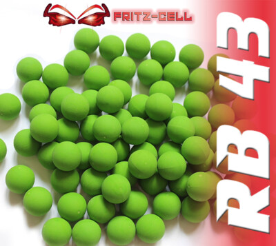 100 x RB Cal.43 grün Rubberball Gummigeschosse Fritz-Cell kompatibel mit T4E RAM