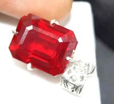 30 CT Natürlich Rot Rubin Smaragd Schliff Anhänger Agl Zertifiziert Edelstein