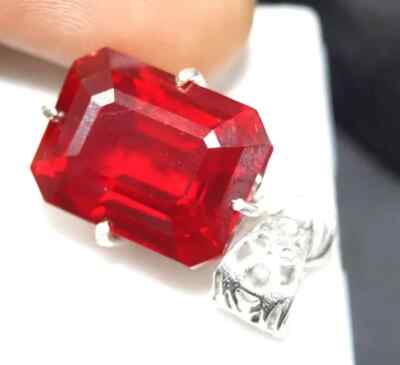 30 Ct Natural Red Ruby Emerald Cut  Pendant AGL Certified Gemstone