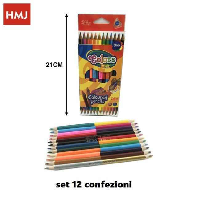 Set 144 Pezzi Pastelli Colorati Punta Doppia Disegni Colori Bambini Scuola Hmj Ebay