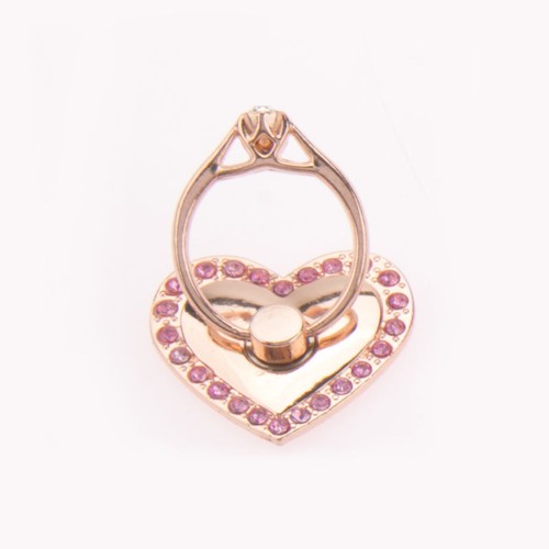 Universal 360 Rotating Finger Ring Stand Holder For Cell Phone Tablet PINK HEART - Picture 3 of 5